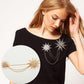 Jewelry popular exaggerated full diamond star tassel chain brooch snowflake collar pin