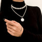 Jewelry Temperament Simple Imitation Pearl Set Necklace Personality Hip Hop Bead Chain Portrait Necklace
