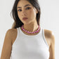 Jewelry ethnic niche imitation pearl simple necklace retro color beaded turquoise clavicle chain