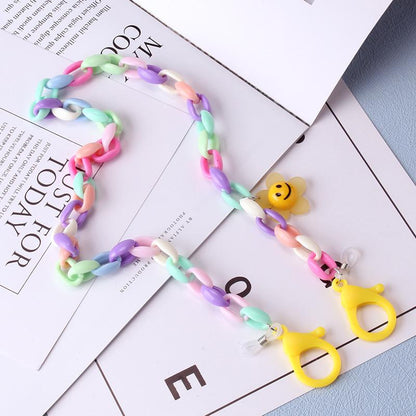 Candy Contrast Color Acrylic Mask Chain Anti-Le Flower Glasses Chain Anti-lost Rope Children Adult Universal