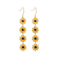 Niche small fresh personality literary retro all-match fashion ladies small daisy flower color earrings earrings