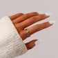 Fashion cute personality simple fashion stainless steel opening drop oil color leaf ring titanium steel ring