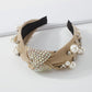 F396 Retro Temperament Hair Accessories Fashion Cross Knotted Imitation Pearl Headband Diamond Anti-slip Headband