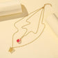 Fashion Water Drop Resin Transparent Crystal Dried Flower Pendant Super Fairy Hollow Butterfly Double Layer Clavicle Necklace For Women