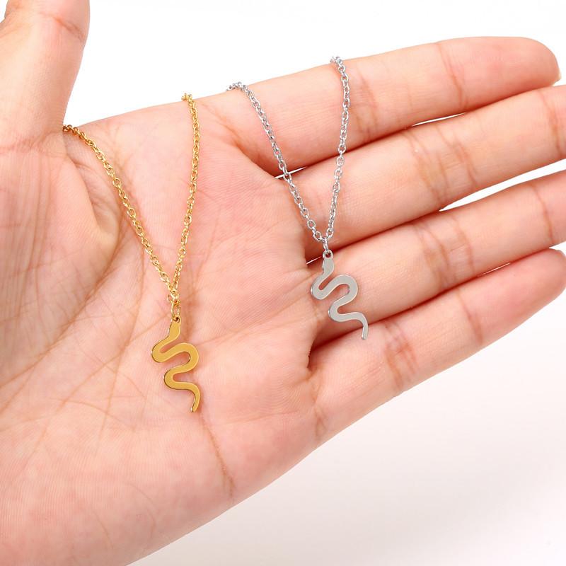 Necklace female ins snake pendant necklace jewelry choker personality exaggerated titanium steel collarbone necklace