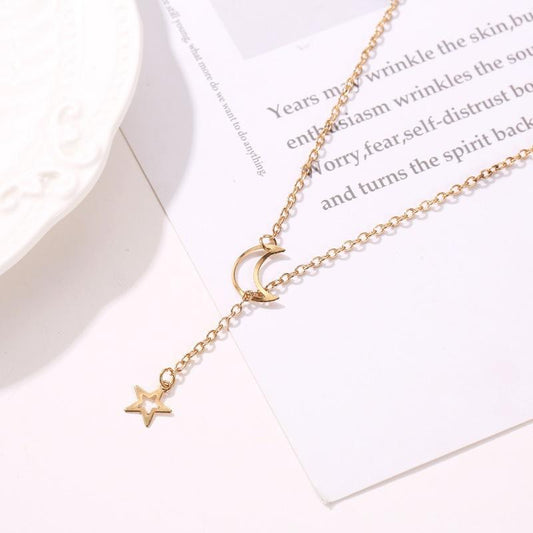 Jewelry Sexy Star Moon Pendant Simple Versatile Necklace Women's Accessories