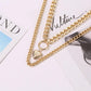 Jewelry Fashion Double Love Pendant Exaggerated Thick Chain Necklace Cold Street Shooting Sweater Chain