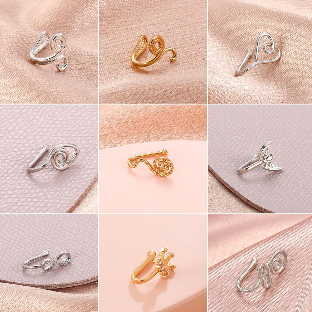 Zircon U-shaped nose clip African personality piercing-free fake nose ring nose decoration puncture jewelry