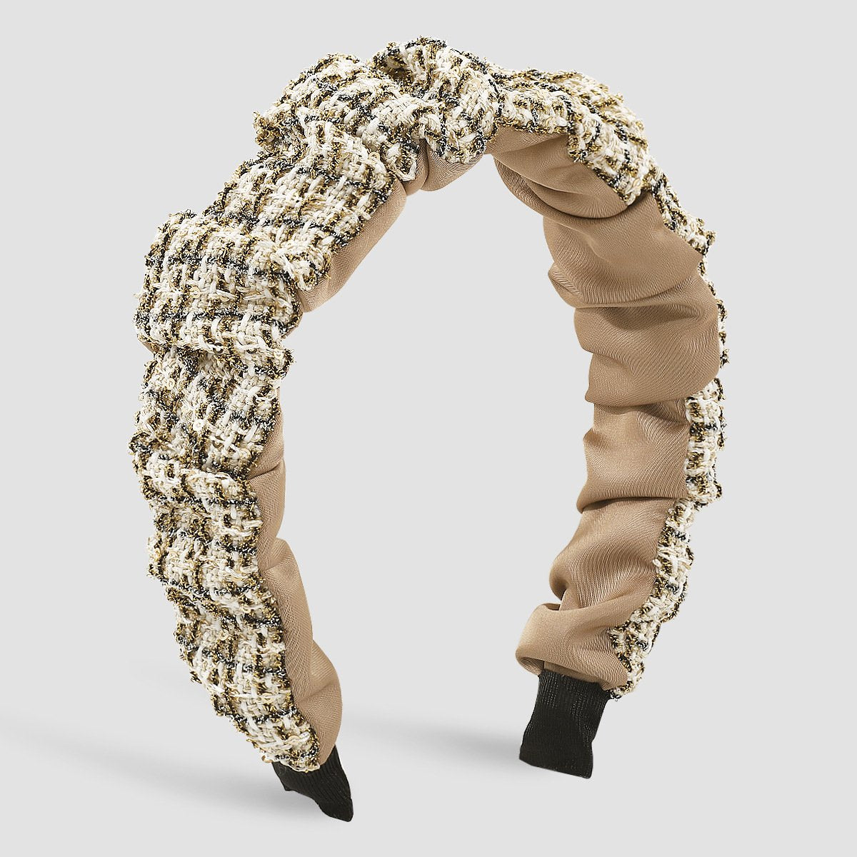 F5125 Creative Large Intestine Fold Headband Autumn and Winter Series Braided Contrasting Color Fabric Fashion Geometric Headband