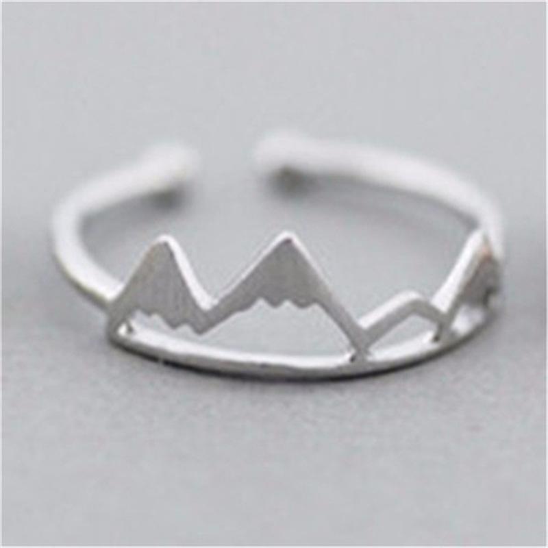 Explosive fashion simple mountain ring adjustable three-color ring