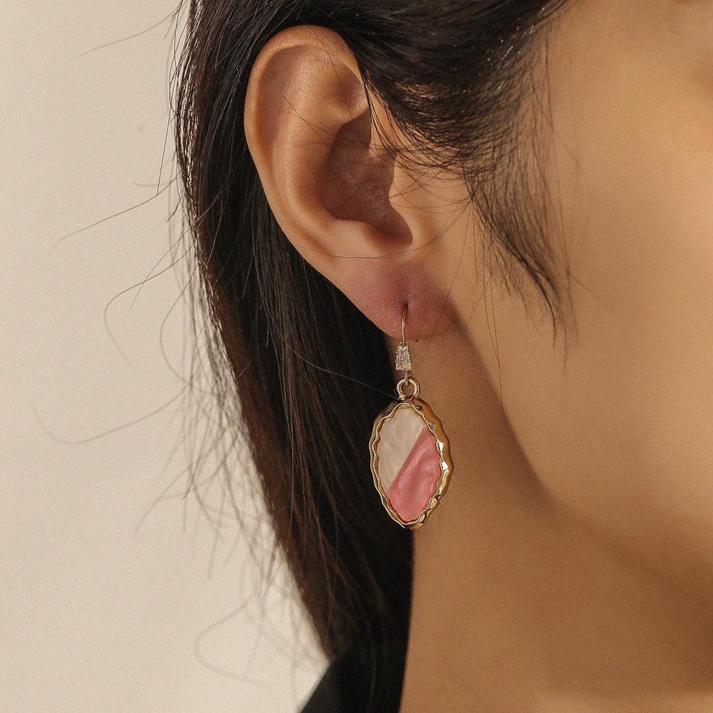 Creative Irregular Shaped Geometric Acetate Plate Color Matching Earrings Temperament Inlaid Ladies Earrings Jewelry