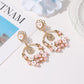 Exaggerated pastoral earrings female retro large circle flower earrings beautiful small fresh baroque earrings