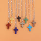 Jewelry simple small hole chain color cross pendant necklace female national trend necklace