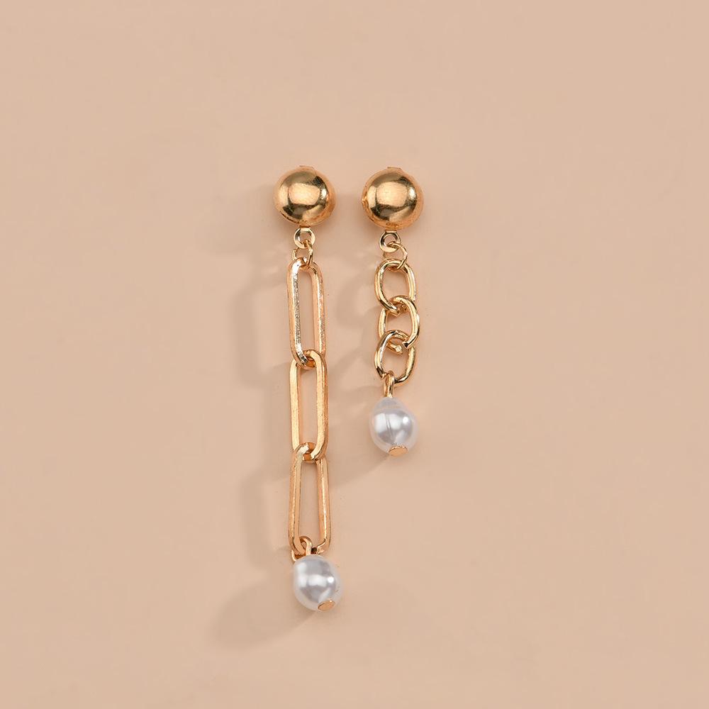 Fashion Temperament Imitation Pearl Ring Chain Earrings Set Ornament Accessories