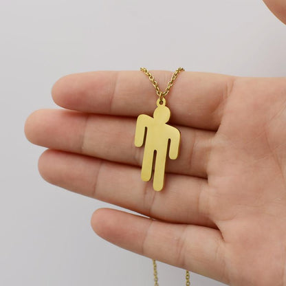 Mini Sportsman Necklace Punk American Billy Rock Music Rapper Singer Figure Icon Titanium Steel