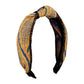 F4529 Handmade straw woven headband with high cranium top net red color knotted wide-brimmed retro fashion headband