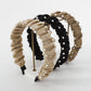 F4549 Xiaoxiang fabric pearl headband women's French elegant net red fold high skull top non-slip headband