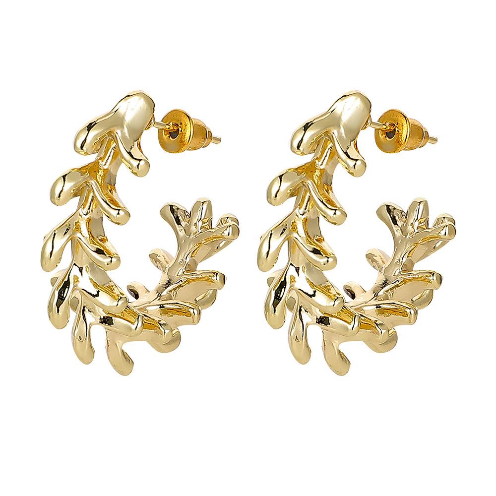 National fashion fashion creative C-shaped earrings semi-arc exaggerated keel earrings versatile geometric earrings