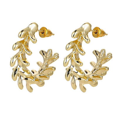 National fashion fashion creative C-shaped earrings semi-arc exaggerated keel earrings versatile geometric earrings