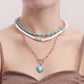 Jewelry bohemian soft pottery turquoise love pendant necklace female marine niche design