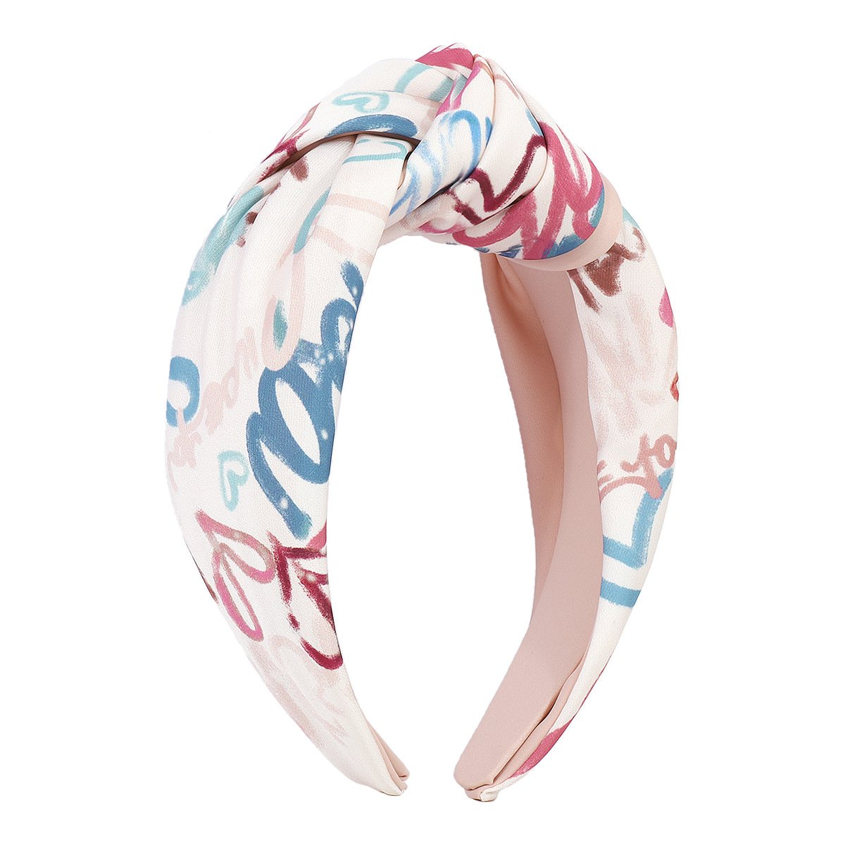 F452 Simple graffiti art wide-brimmed headband knotted sweet niche hair accessories French fabric simple headband female