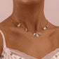 Jewelry simple and adjustable clover butterfly pendant necklace female cold ins female necklace