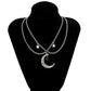 Jewelry Retro Sweet Cool Crescent Moon Star Tassel Necklace Female Simple Geometric Metal Chain Necklace