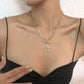 N8599 Simple Small Fresh Temperament Necklace Imitation Diamond Pentagram Retro Creative Clavicle Chain