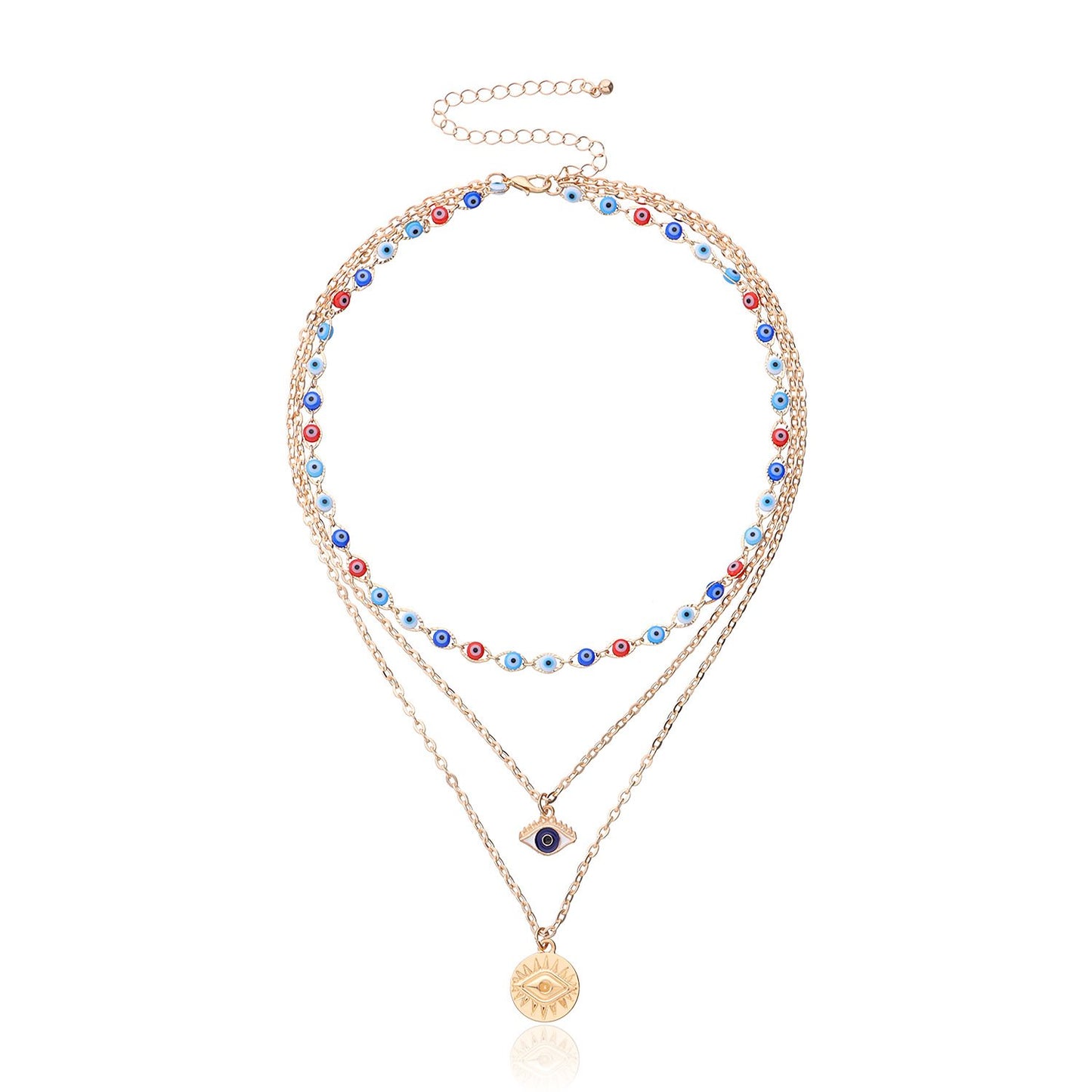 Jewelry multi-layer devil's eye pendant necklace female fashion exaggerated trend eye necklace
