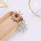 Fashionable geometric exaggerated earrings temperament pearl studded diamond starburst sun flower stud earrings single style