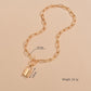 Jewelry Creative Fashion Geometric Element Personality Necklace Retro Key Lock Pendant Necklace Ladies