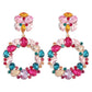 E1186 Circle Hollow Garland Geometric Earrings Light Luxury Temperament Ladies Retro Fashion Earrings Female