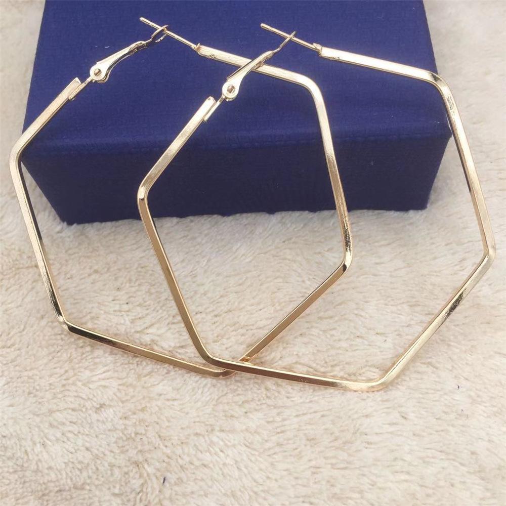 Hexagon Earrings Circle Hoop Earrings Female Earrings Fashion Earrings Night Prom