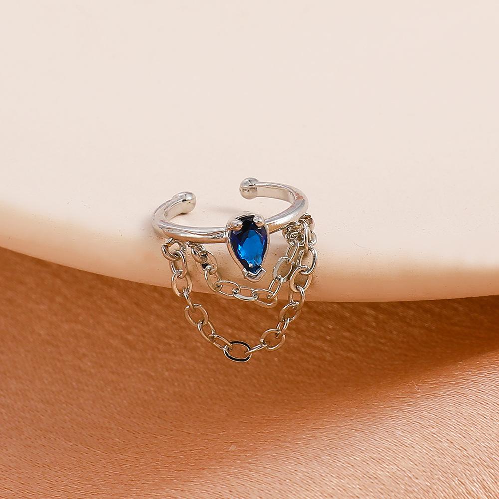 Dongdaemun no ear hole chain ear clip personality copper inlaid zircon C-shaped ear bone clip integrated ins cold