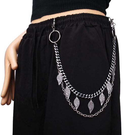 Pants chain ring accessories ins single-layer metal hip-hop retro jeans hanging chain hip-hop men and women accessories trendy