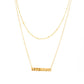 Jewelry Irregular One-word Horizontal Strip Pendant Necklace Women's Double Bead Chain Necklace Clavicle Chain