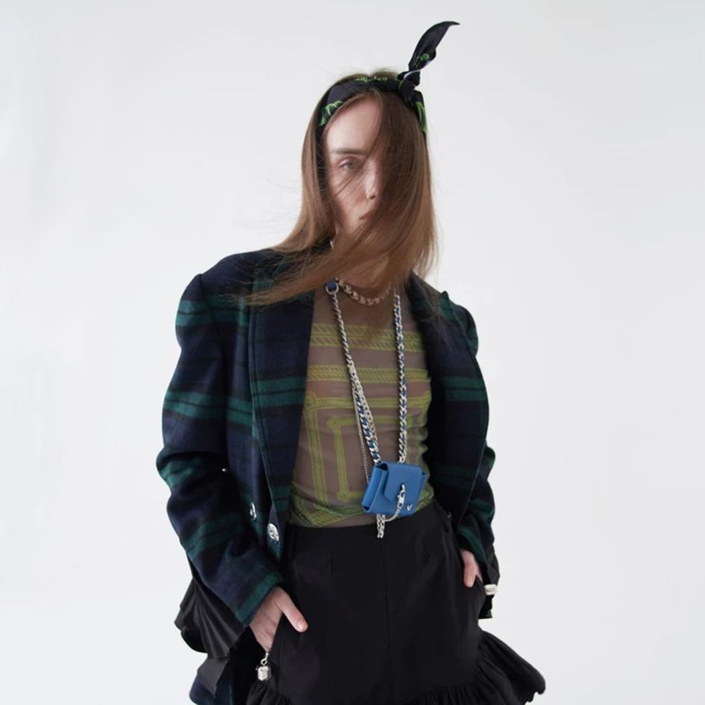 H12 Simple fashion bag PU chain net red foreign style satchel lady temperament French retro pocket