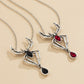Jewelry Dark Gothic Water Drop Spider Necklace Personality Trendy Cool Halloween Gem Necklace Female