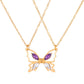 Inlaid Zircon Butterfly Couple Necklace Fashion Creative Magnetic Hollow Butterfly Clavicle Chain Girlfriend Gift