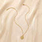 Fashionable simple personality light luxury niche stainless steel golden round sun coin short necklace