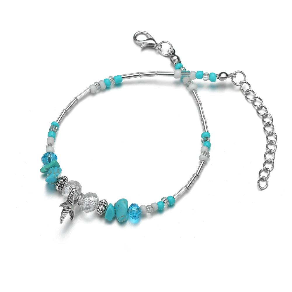 Jewelry Turquoise Yoga Bracelet Beach Pendant Starfish Pearl Vintage Anklet