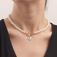 Jewelry ins all-match devil's eye love imitation pearl necklace simple blue eye necklace female
