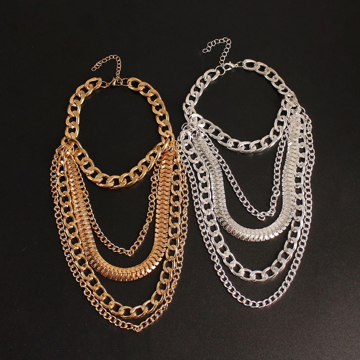 Punk exaggerated personality style multi-layer chain tassel heel chain foot decoration