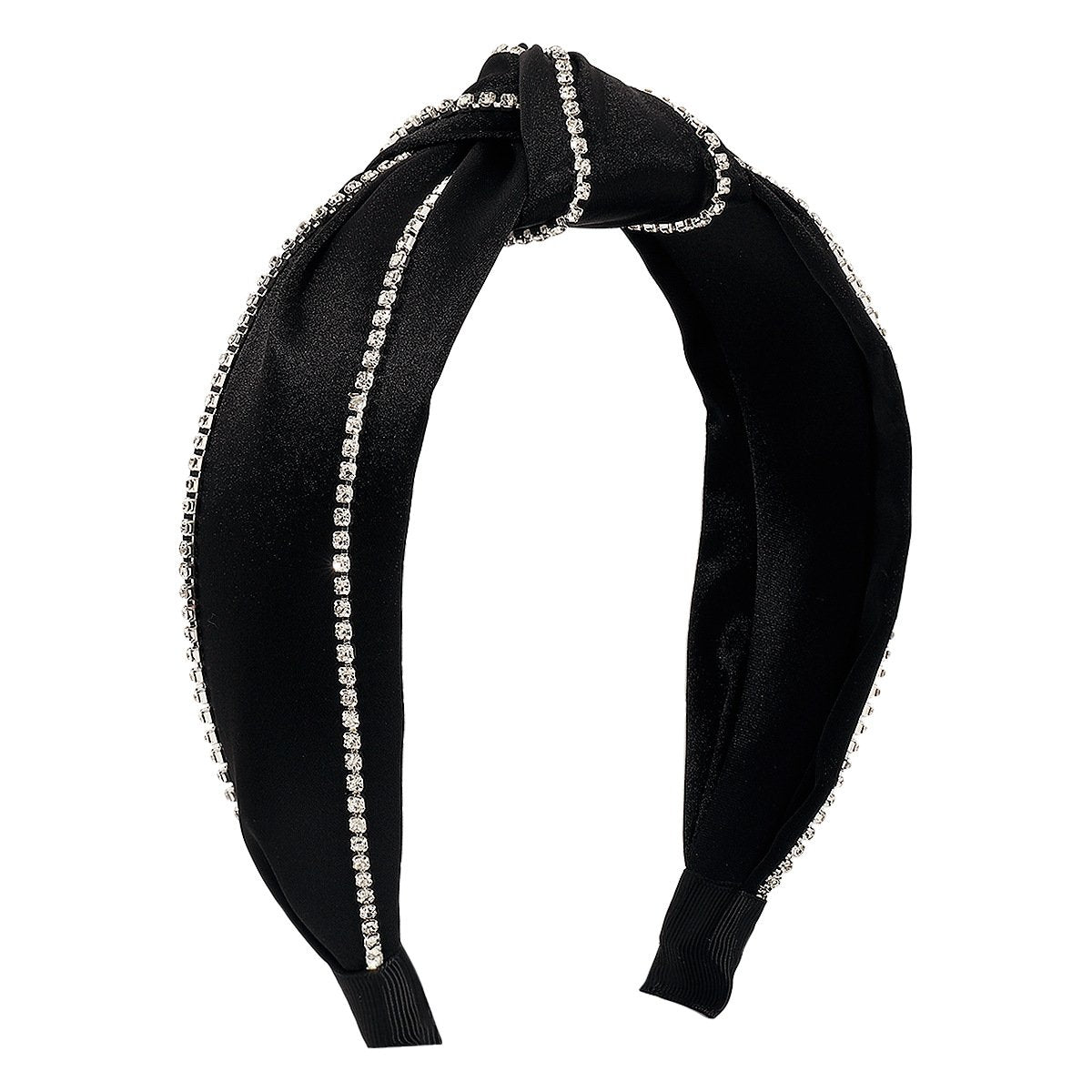 F517 Light luxury personalized claw chain rhinestone personalized headband women's velvet pure color knotted elegant retro headband