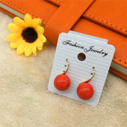 High-quality gold-plated hypoallergenic bead earrings simple female earrings youth girl accessories