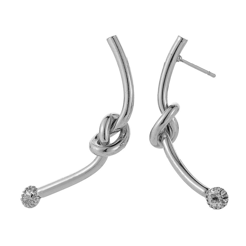 Diamond-encrusted earrings ins niche design creative knotted earrings simple temperament trendy ear accessories