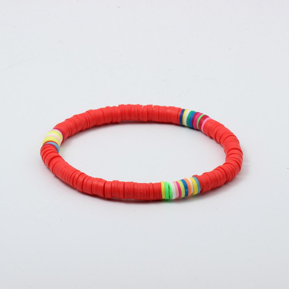 Personality Fashion Ethnic Handmade DIY Mixed Rainbow Soft Pottery Bracelet Bohemian Colorful Bracelet