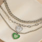 Retro Simple Metal Drop Nectarine Heart Necklace Female Hip Hop Geometric Chain Heart Shaped Necklace