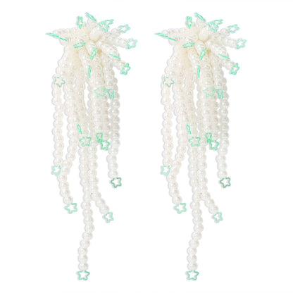 E11134 Bohemian Leisure Vacation Tassel Earrings Beaded Geometric Atmosphere Star Sequin Earrings Female