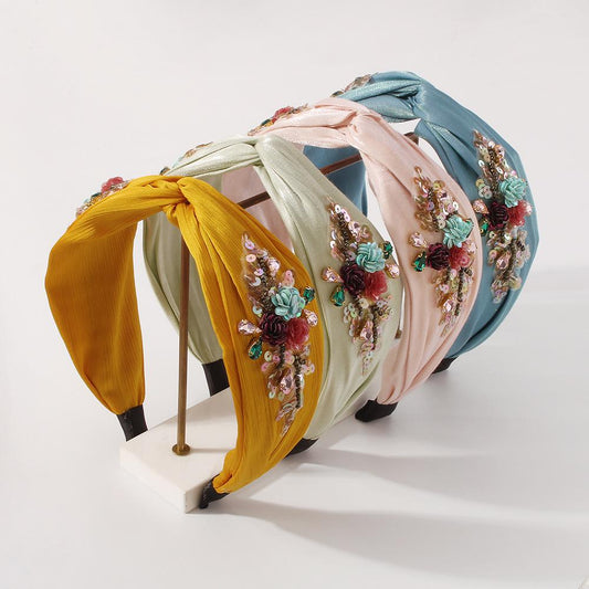 F3774 Jewelry Bohemia Sequin Fabric Headband Floral Retro Temperament Headband